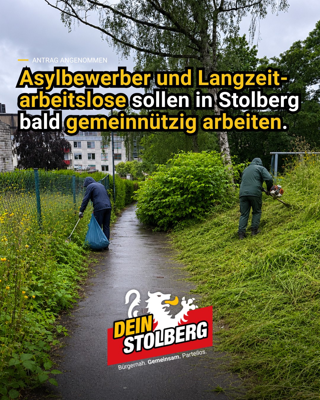 Asylbewerber und Langzeitarbeitslose sollen gemeinnützige Arbeiten erledigen